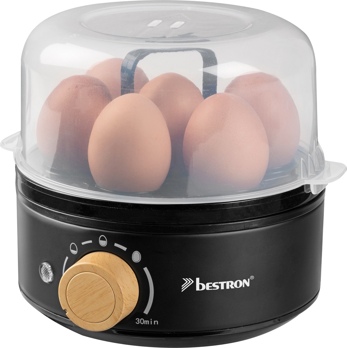 Bestron Cuiseur à œufs 7 œufs Avec Verre Doseur D'eau Et Piqueur à œufs 3 Niveaux De Dureté 350 W Noir/cuivre