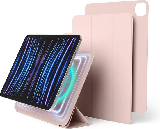 Foto: Magnetische folio hoesje compatibel met ipad pro 11 inch 4e 3e 2e gen achterplaat kan worden bevestigd aan metalen materialen compatibel met apple pencil en elago s pencil case roze 