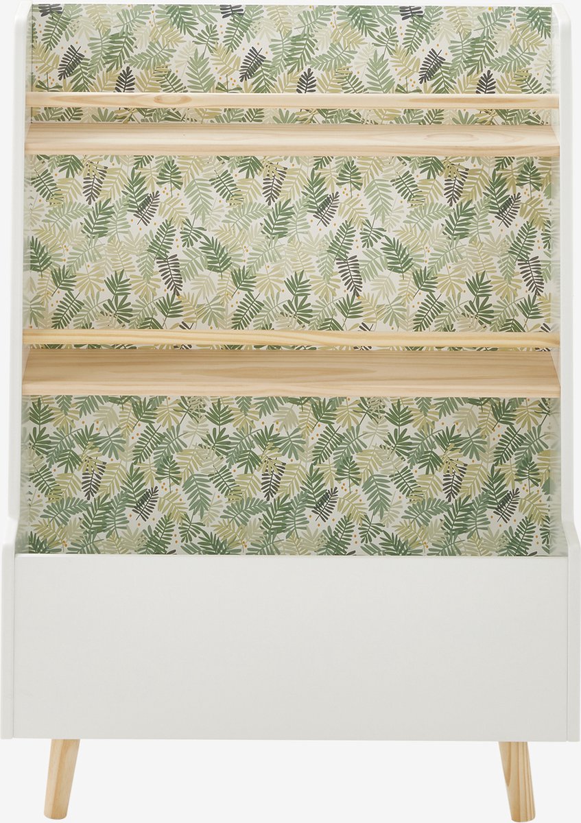 vertbaudet Boekenkast Hanoï - omkeerbare achterkant - 92x68x32cm - massief grenen wit