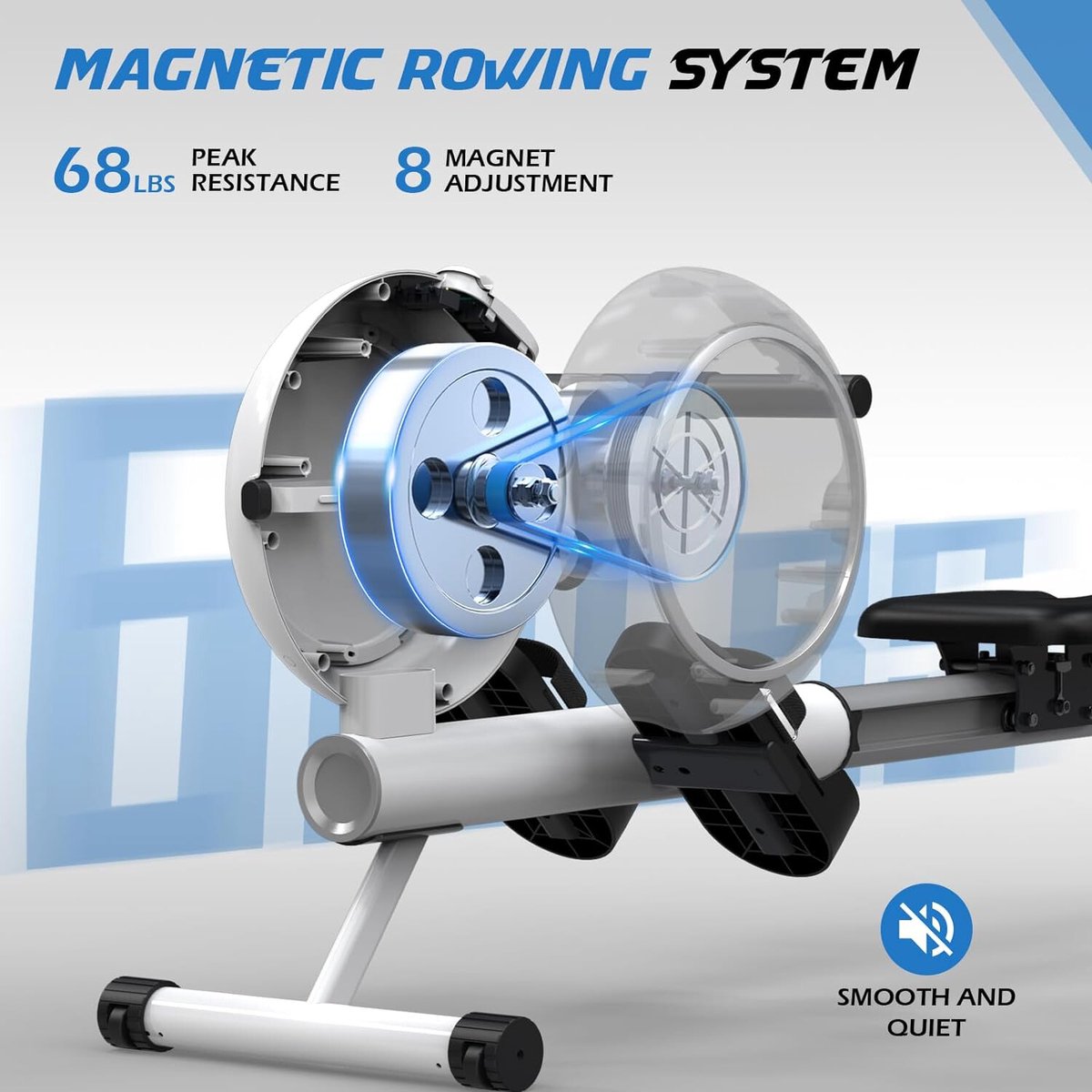 Afbeelding 2 van Equivera Roeimachine - Roei Apparaat - Roeimachine voor Thuis - Roeien - Fitness Machine