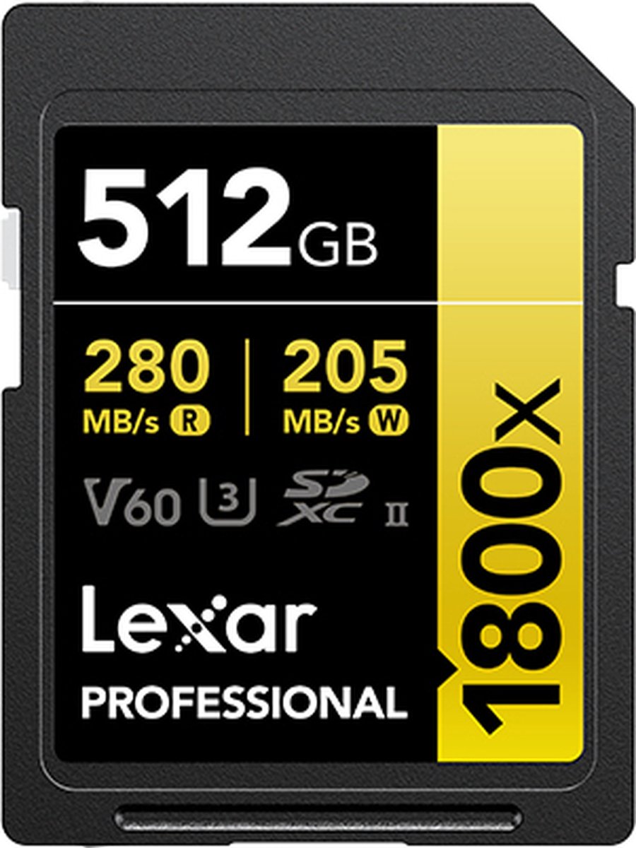 Lexar SDXC Professional  512GB BL 1800x UHS-II V60 gold