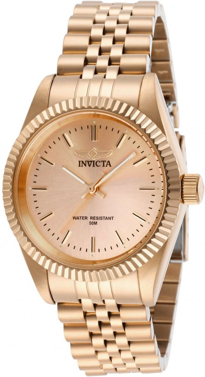 Invicta Specialty 29417 Dames Horloge - Waterdicht - Analoog - Quartz Uurwerk - Roestvrij Staal met rosegouden Wijzerplaat - 36mm