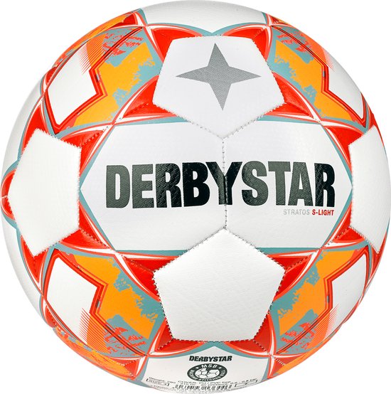 Derbystar Voetbal Stratos S-Light wit oranje grijs maat 3