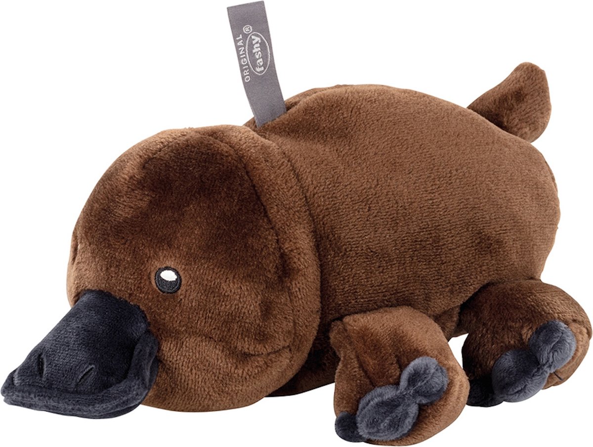 Goedkoopste Fashy warmteknuffel vogelbekdier 27x23 cm - magnetronknuffel - opwarmknuffel - knuffel vogelbekdier - bruin