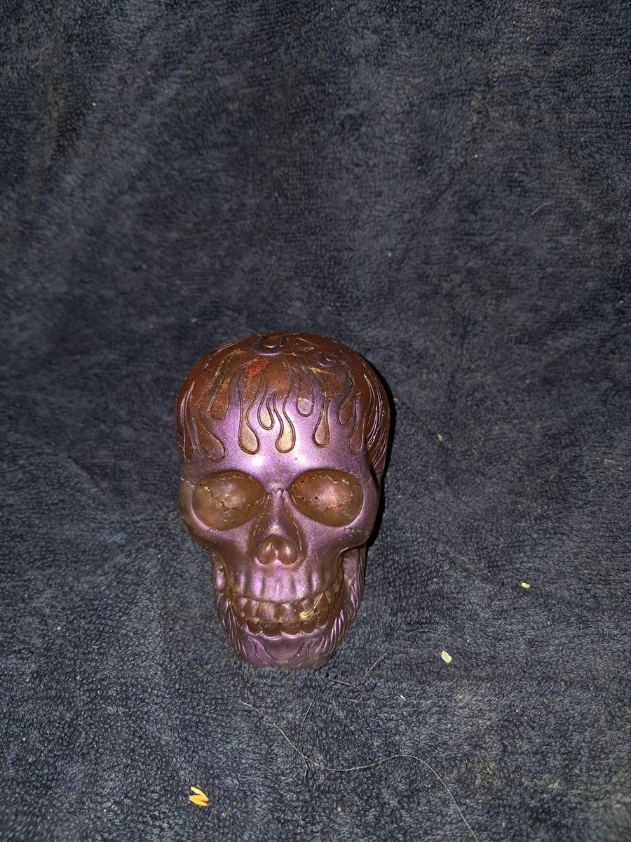 starwolf, lampje in vorm van een skull met vlammen, zwart/paars, geschenk, halloween