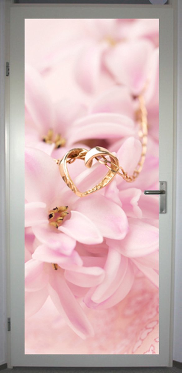 Deurposter 'Ketting roze' - deursticker 75x195 cm
