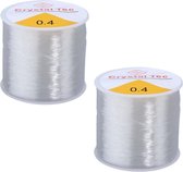 Fil élastique bijoux 0 mm - Fil hobby - 2 Molinets de fil élastique pour perles (100 m)