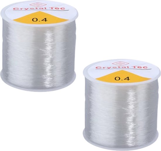 Twee spoelen Crystal Tec elastisch draad, 0.4.