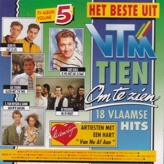 TV-Album Volume 5, Het Beste Uit NTM Tien Om Te Zien, 18 Vlaamse Hits. Afbeeldingen van artiesten.
