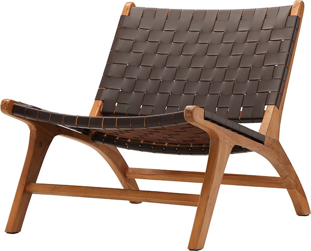 Rike fauteuil PU kunstleer bruin.