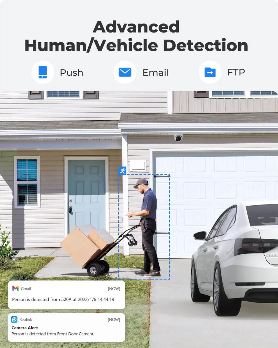Reolink Smart Security Camera - 5MP PoE - Nachtzicht - Slimme Persoon/Huisdier/Voertuig Detectie - Bewakingscamera - Ingebouwde Microfoon -Geluidsopname- Google Assistent - Waterproof IP67 – foto 5