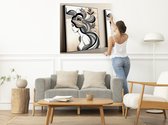 Modern vrouw schilderij | Elegante verbeelding van de moderne vrouw in hedendaagse kunst | Kunst - 40x40 centimeter op Dibond | Foto op Dibond