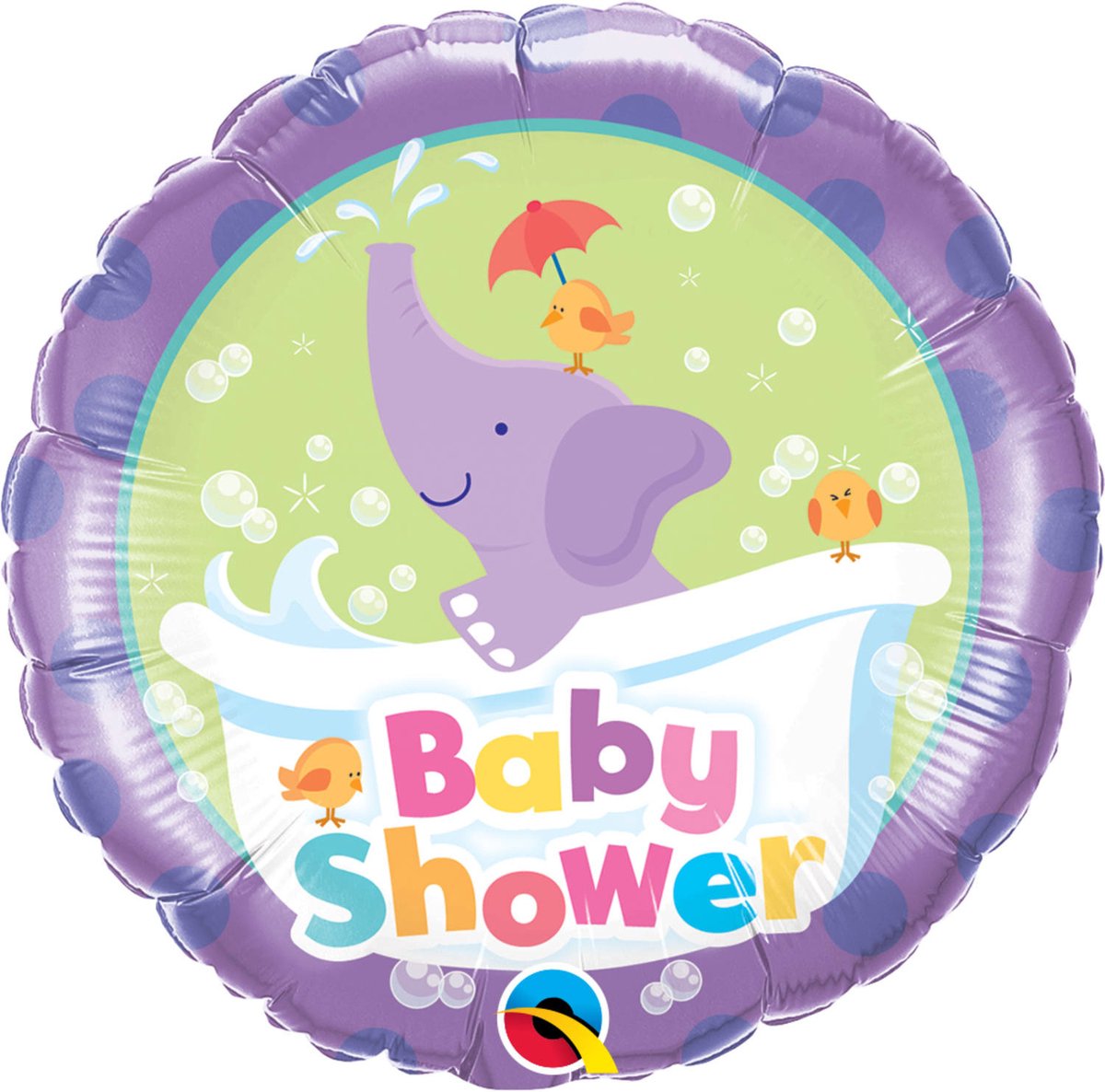 Paarse Babyshower Folieballon Olifant - 45cm