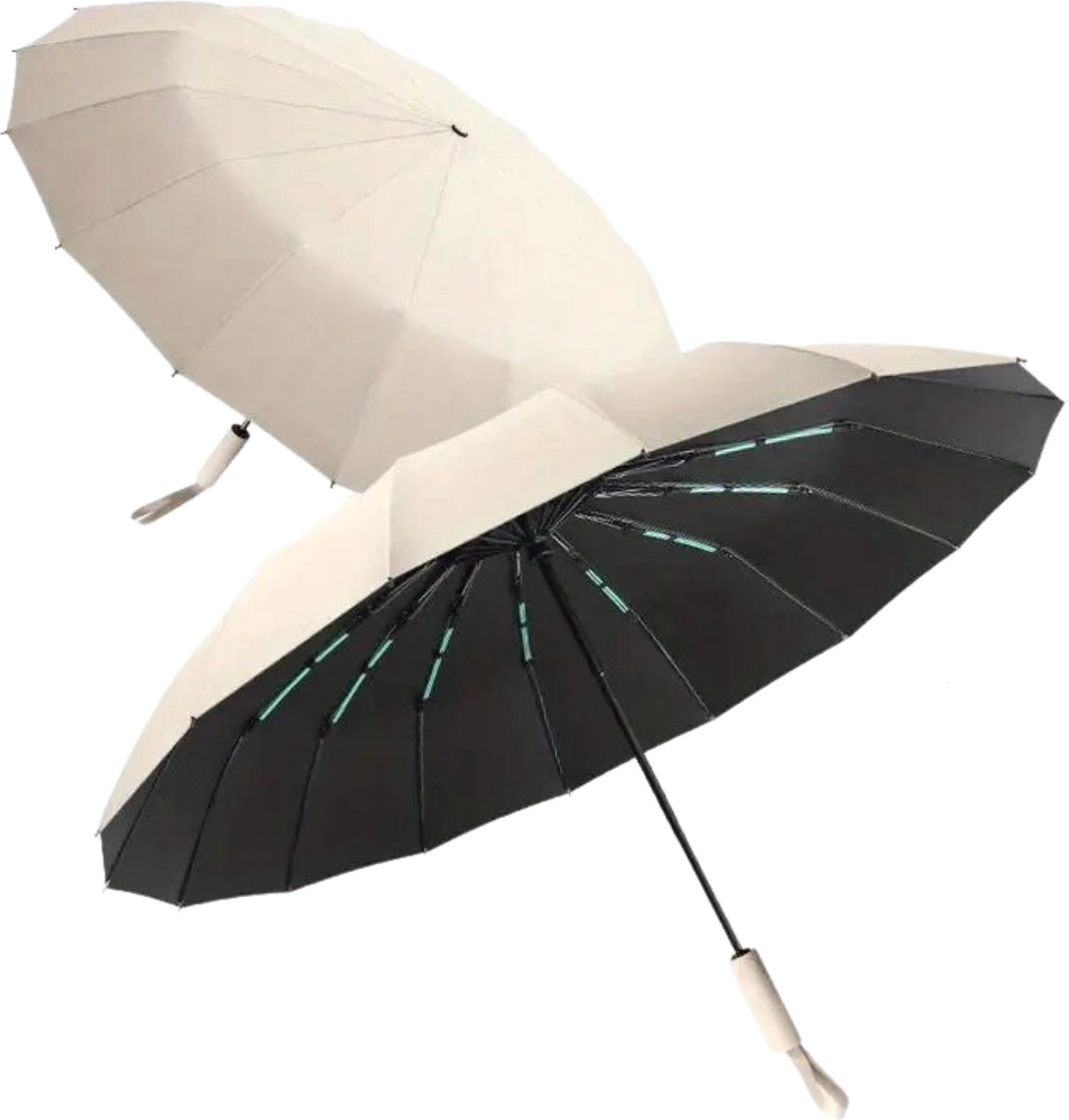 Bovista Windproof Paraplu - Opvouwbaar - Moderne Stormparaplu - Stormproef - Automatisch Uitklapbaar - Umbrella - Beige