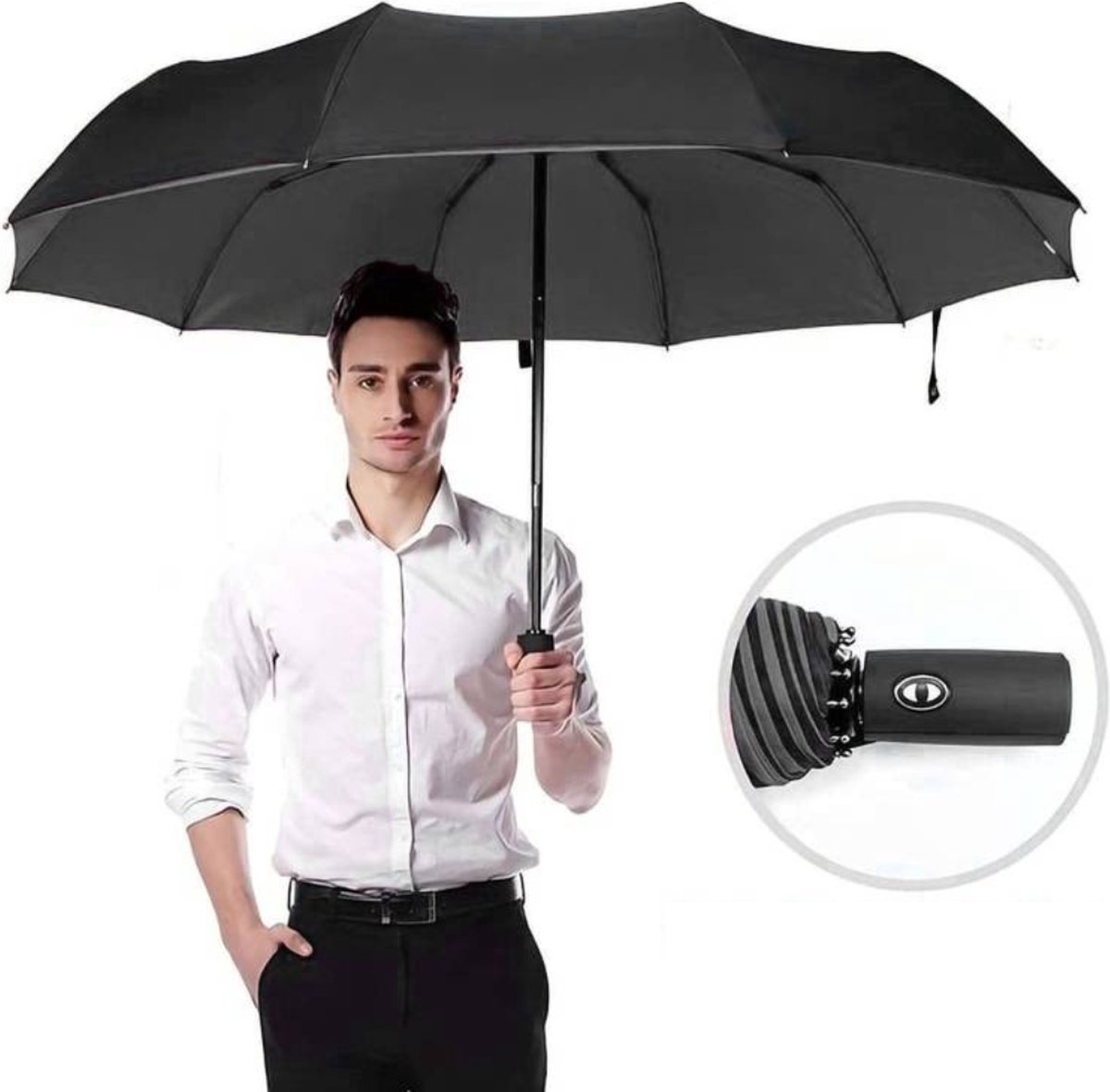 Bovista Moderne Stormparaplu - Windproof Paraplu - Opvouwbaar Stormproef - Automatisch Uitklapbaar - Umbrella - Grijs
