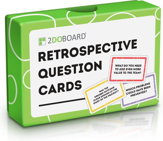 Foto: Retrospective question cards engels maak van je volgende evaluatie een succes en zorg dat elk teamlid zich gehoord en gewaardeerd voelt 