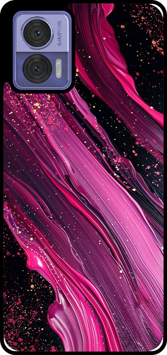Smartphonica Telefoonhoesje Geschikt voor Motorola Edge 30 Neo met marmer opdruk - TPU backcover case marble design - Paars Roze geschikt voor Motorola Edge 30 Neo