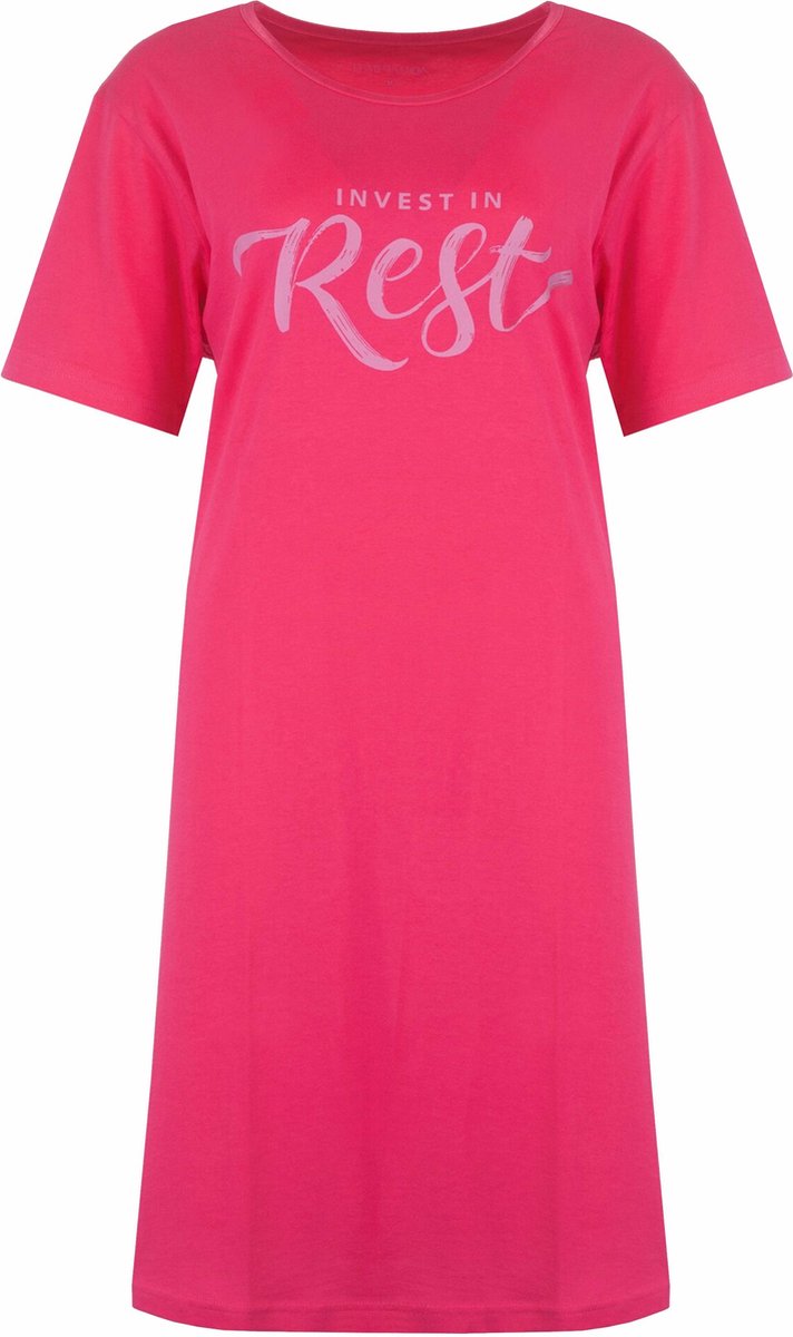 Temptation Dames Nachthemd - Slaapkleedje - Donker Rose - Maat S