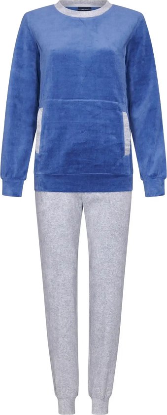 Pyjama en velours bleu Pastunette - Blauw - Taille - 46
