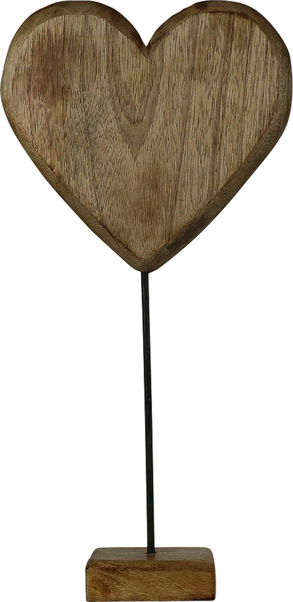 staand hart mango hout h35 d18x8cm
