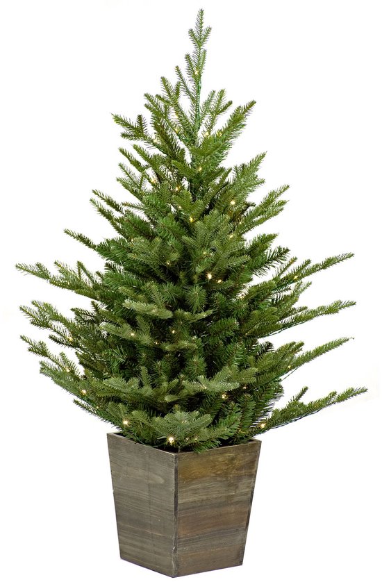 Bambelaa! Kunstkerstboom, 75 cm, versierd met ballen, sterren, dennenappels, strikken, slinger, en een lichtkettting met 20 ledlichtjes, 1 batterij Bambelaa! Kunstkerstboom, 75 cm, versierd met ballen, sterren, dennenappels, strikken, slinger, en een lichtkettting met 20 ledlichtjes, 1 batterij