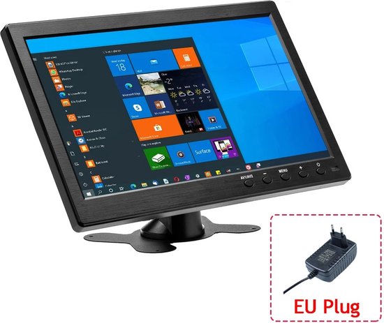 10.1 inch draagbare monitor 1024×600 compact lichtgewicht zwart scherm voor werk en entertainment