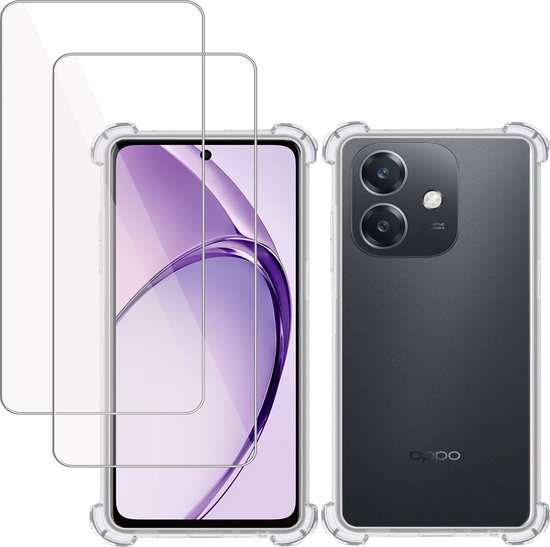 Coque + 2x Film de Protection d'écran adapté pour OPPO A40 4G / A40M 4G / OPPO A60 5G – Tempered Glass - Extreme Shock Case Transparent