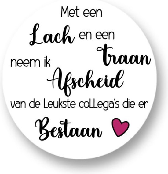 Stickers Afscheid leukste collega's - Pensioen - Bedanken Cadeau - Nieuwe Baan - 20 stuks - 4 cm - Wensetiket - Sluitsticker