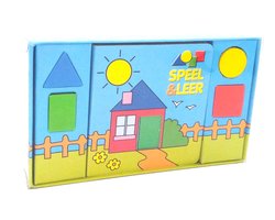 Speel & leer vormen boek - kartonboek met 4 losse vormen kleuren - spelend leren - educatief - voorlezen ontdekken en spelen - leerzaam - peuters en kleuters - cadeau kids