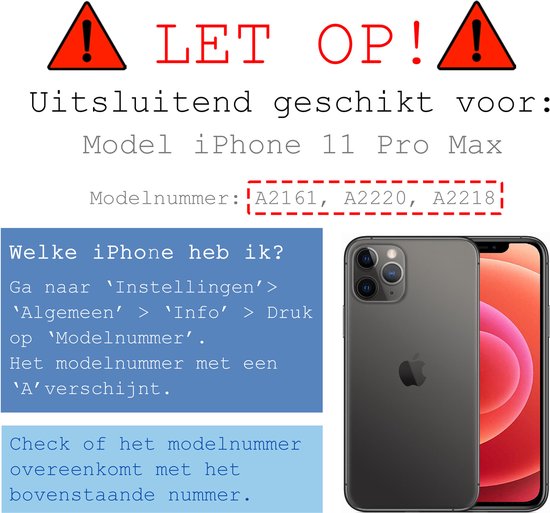 Hoes Geschikt voor iPhone 11 Pro Max Hoesje Pas Houder Shock Proof Case Hoes Met Koord - Hoesje Geschikt voor iPhone 11 Pro Max Hoes Met Telefoonkoord Pasjeshouder Cover - Transparant - 2 Stuks