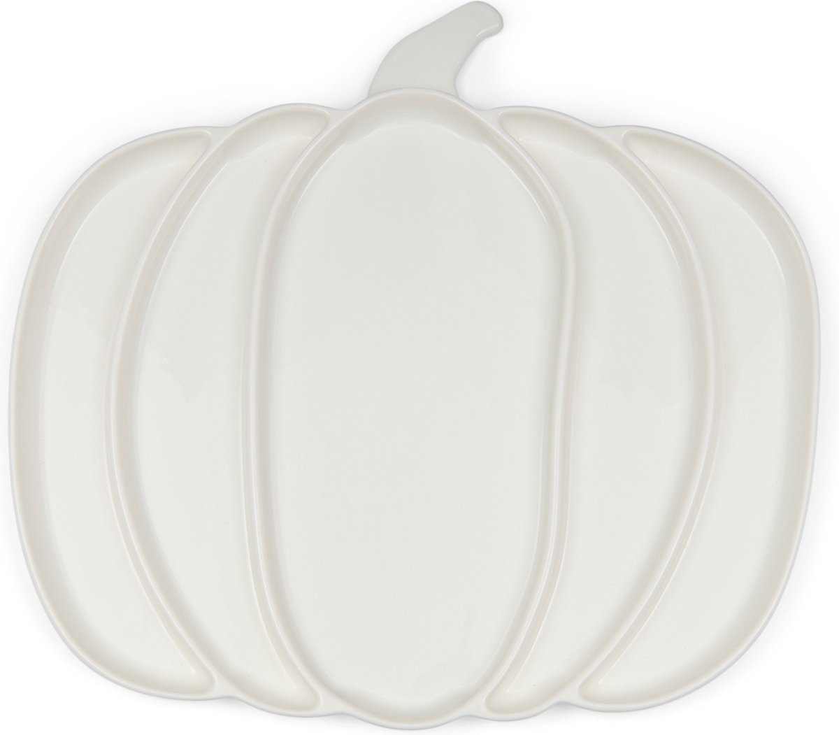 Riviera Maison Schaal Wit - Pumpkin Serveerbord Pompoen - Porselein - (LxBxH) 33,5x25x2