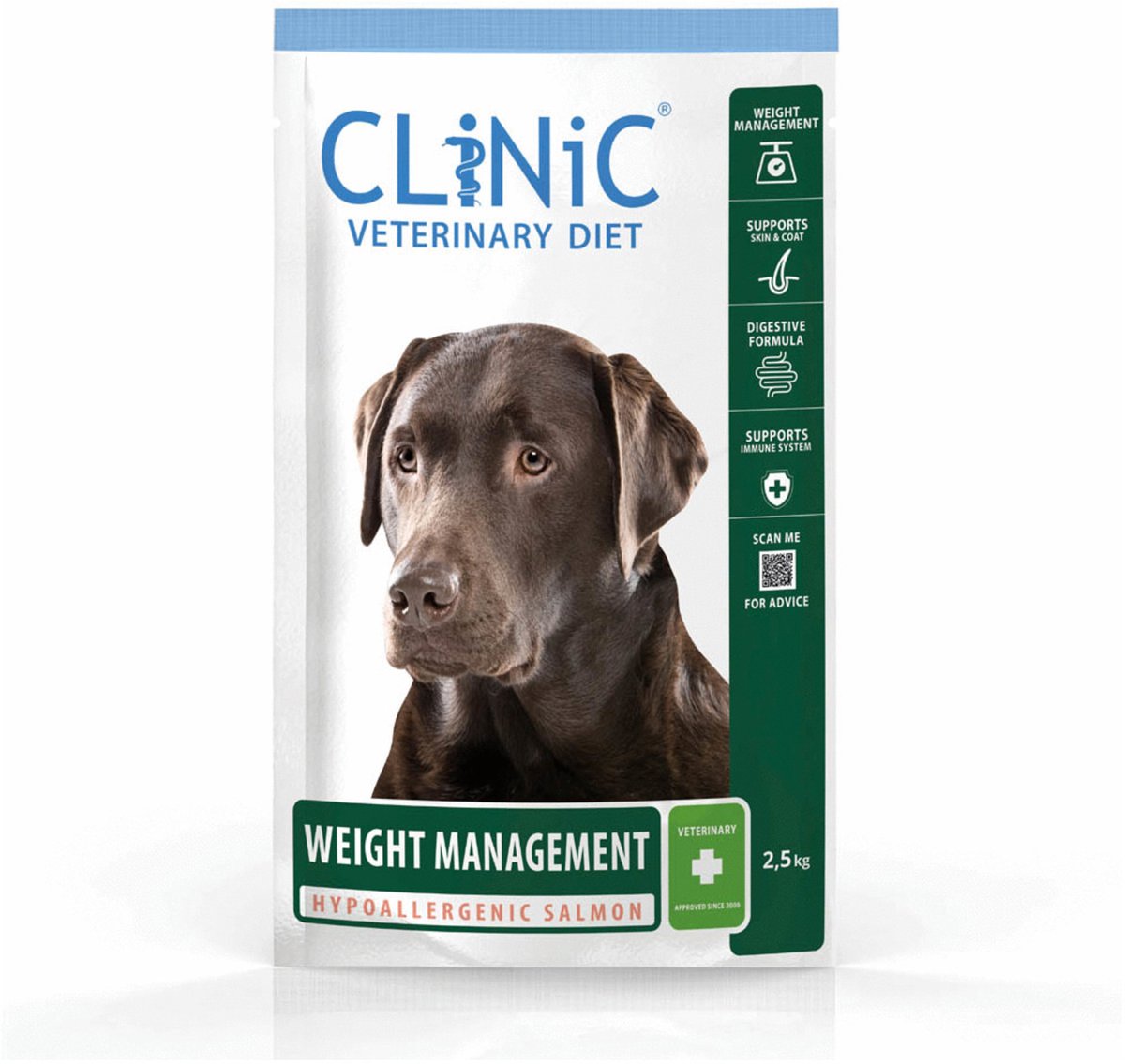 Clinic Veterinary Diet Weight Management Hypoallergenic Zalm - Dieethondenvoer - 2.5 kg