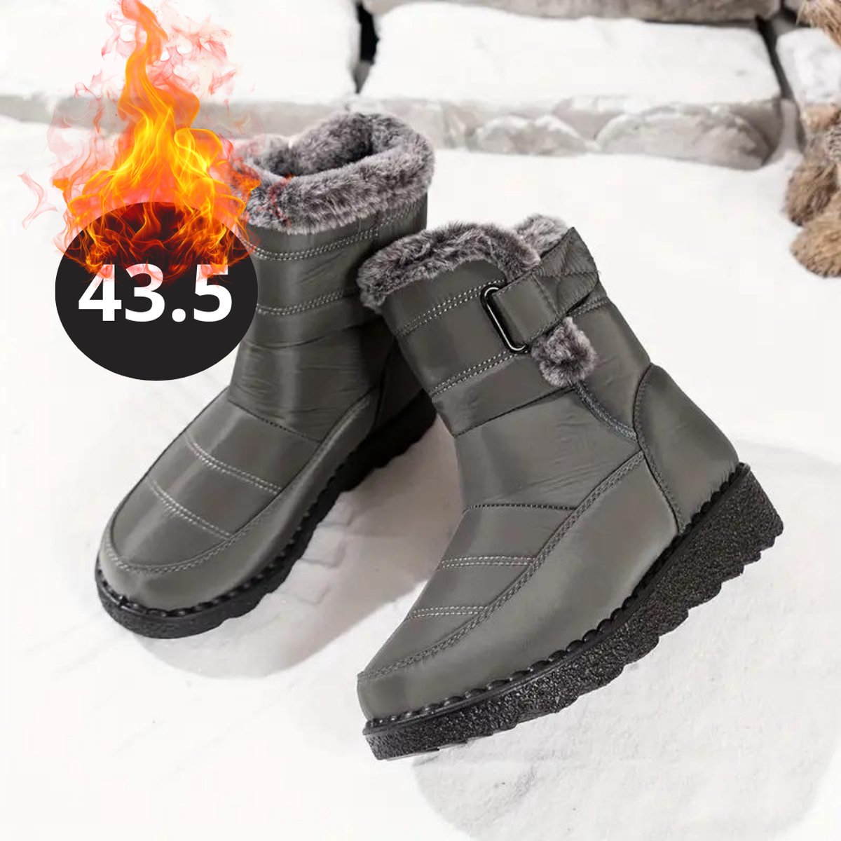 Nivard Snowboots Sneeuwschoenen Sneeuwboots Heren Wintersport Ski Skischoenen Koffie 43.5 Buiten Antislip Winter Bruin