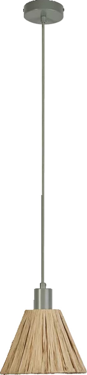 LEDVANCE hanglamp Decor Raffia groenbruin van raffia en metaal, E27, 200 mm diameter, lampenkap van gerecycled materiaal, duurzaam dankzij vervangbare lichtbron, eenvoudig te installeren