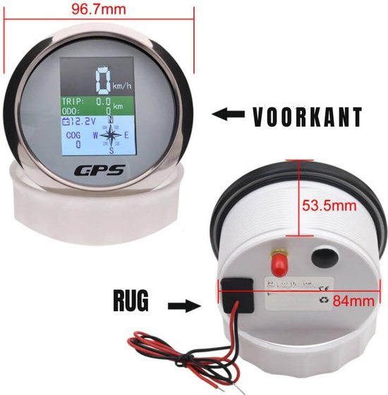 ELING 52 mm digitale GPS-snelheidsmeter TFT-scherm Trip ODO 9-32 V voor auto, vrachtwagen, jacht