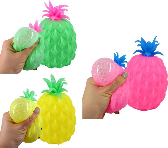 Balle anti-stress ananas - Squeeze ball avec Orbeez - 3 pièces