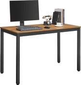 ROOM1 Bureau met 2 Legplanken - Computertafel - Honing Bruin - Zwart Metalen Frame en Bruin Hout