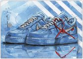 Sneakers Air Force 1 University Blue - Canvas - 70 x 50 cm