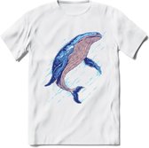 Dieren T-Shirt | Walvis shirt Heren / Dames | Wildlife whale cadeau - Wit - 3XL