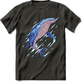 Dieren T-Shirt | Walvis shirt Heren / Dames | Wildlife whale cadeau - Donker Grijs - S