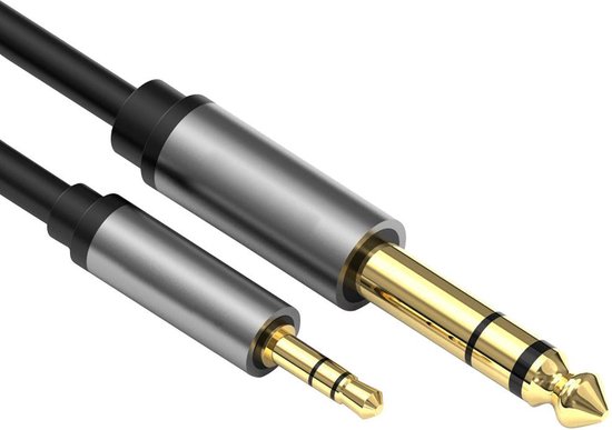 Allteq AK-AU-3,5-6,35MM-2, 3,5mm, Mâle, 6,35 mm, Mâle, 2 m, Noir