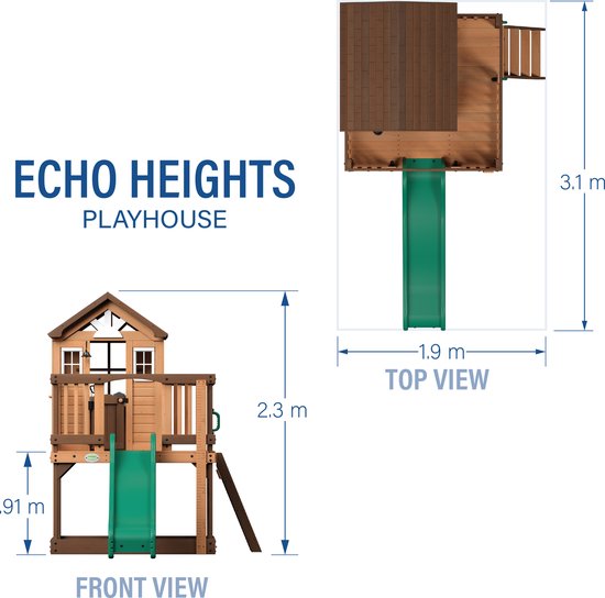 Backyard Discovery Echo Heights Speelhuis - Glijbaan - Speelkeuken - Zandbak