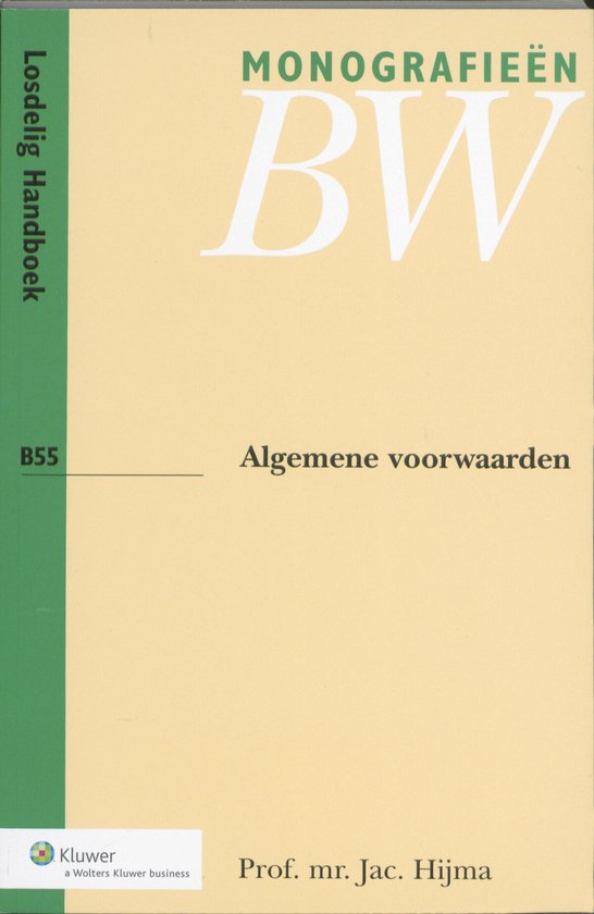 Monografieen BW B55 - Algemene voorwaarden - cover