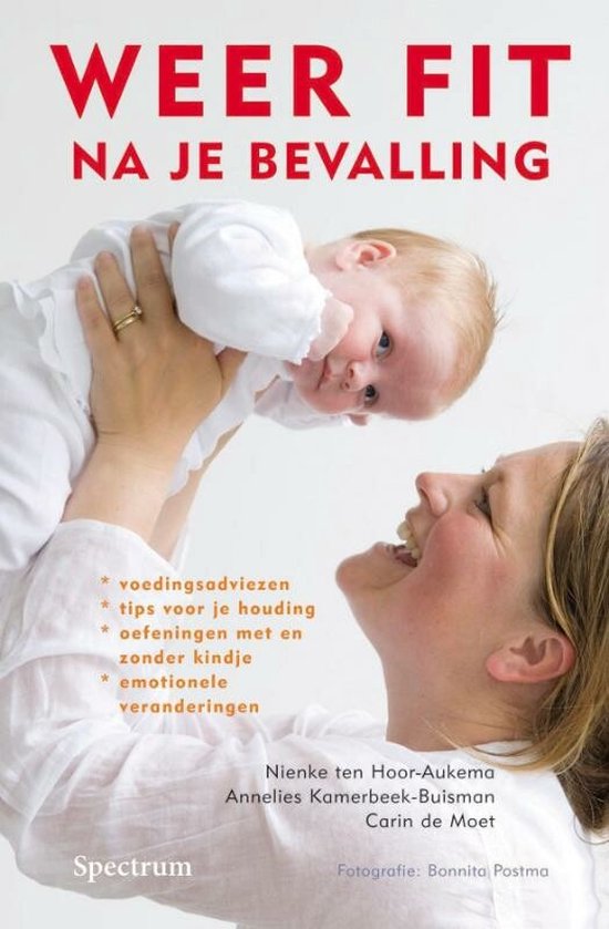Cover van het boek 'Weer fit na je bevalling' van C. de Moet en N.M. ten Hoor-Aukema