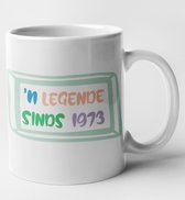Mug d'anniversaire 'n legend depuis 1973 tasse pour café ou thé sachet de café sachet de thé cadeau pour elle ou lui, anniversaire