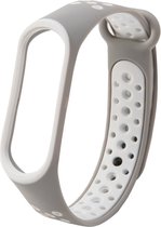 DrPhone XB4 - Mi band - sportHorlogeband - Armband Geschikt voor smartwatches/Mi band 3/4 - Grijs/Wit