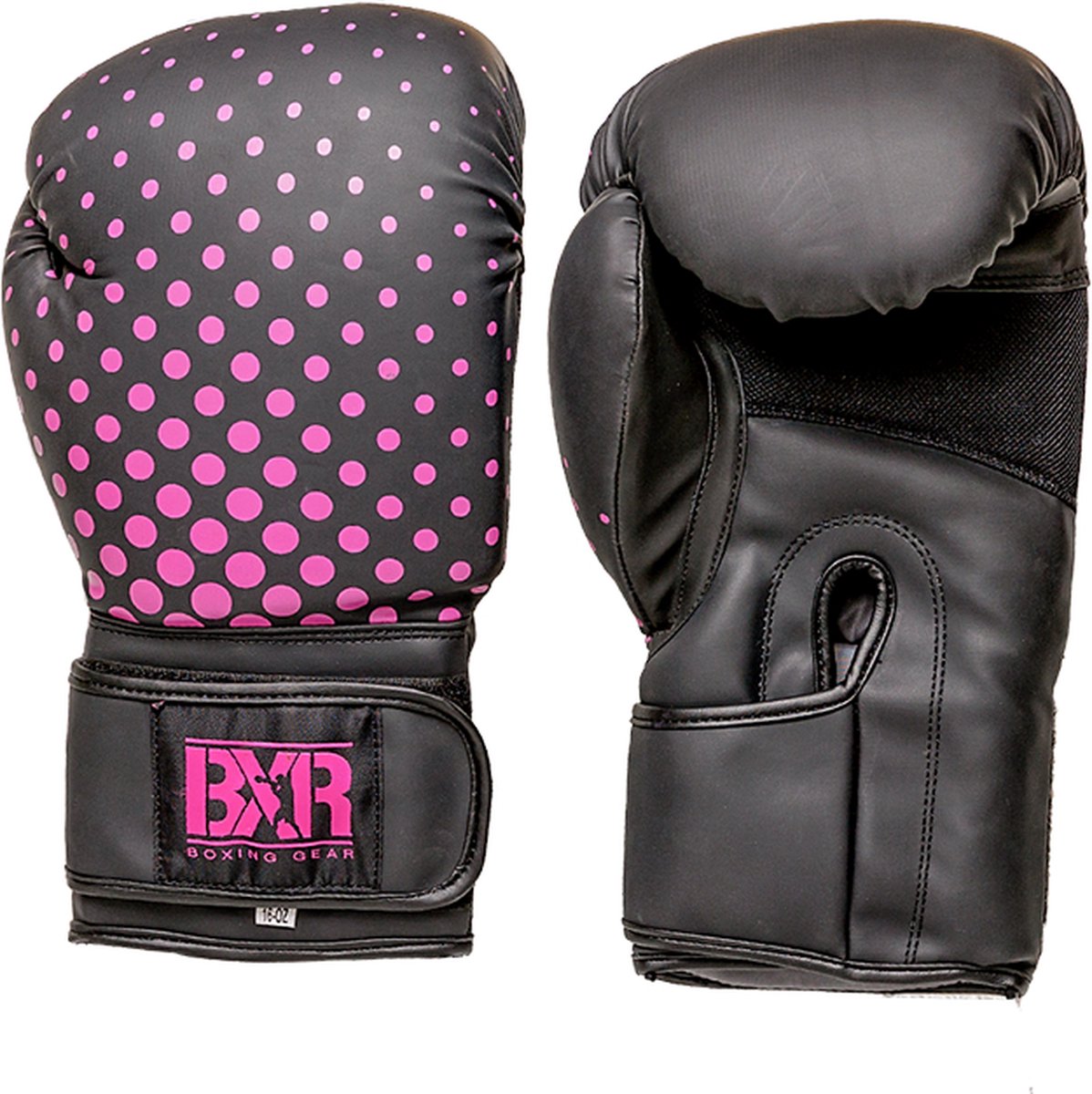 Hybride bokshandschoenen BXR | zwart-roze | 16 oz