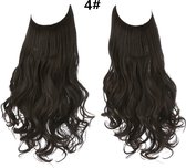Premium Fiber Synthetic Clip in Extensions Single / Wire Extensions - BodyWave - 45cm- (#4) Black Brown M01