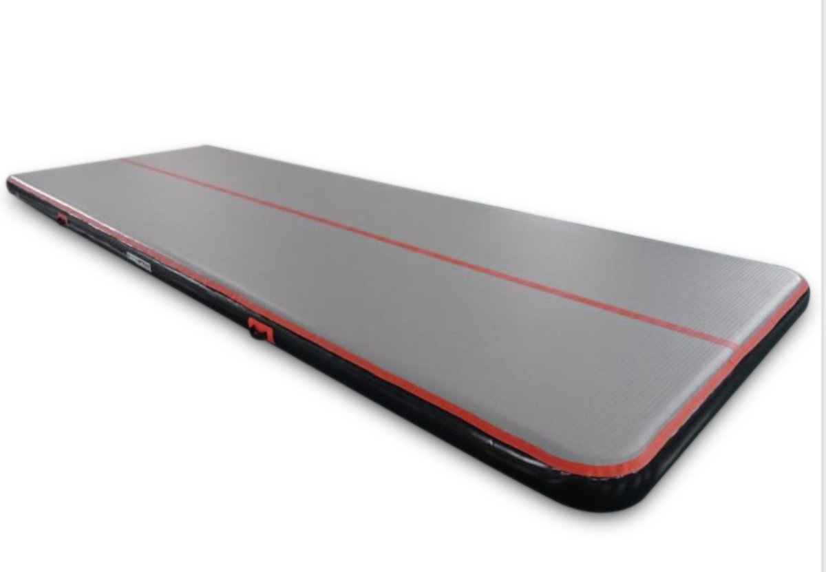 AirTrack Pro type 2022- Turnmat - Gymnastiek rood zwart| 6 x 2 x 0,20 meter | Sporten & Spelen | Buiten & Binnen | Waterproof | Met elektrische pomp