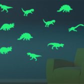 Glow in the dark Dino's - Dinosaurus figuurtjes op de muur - Decoratie - Glow in the dark - 9stuks